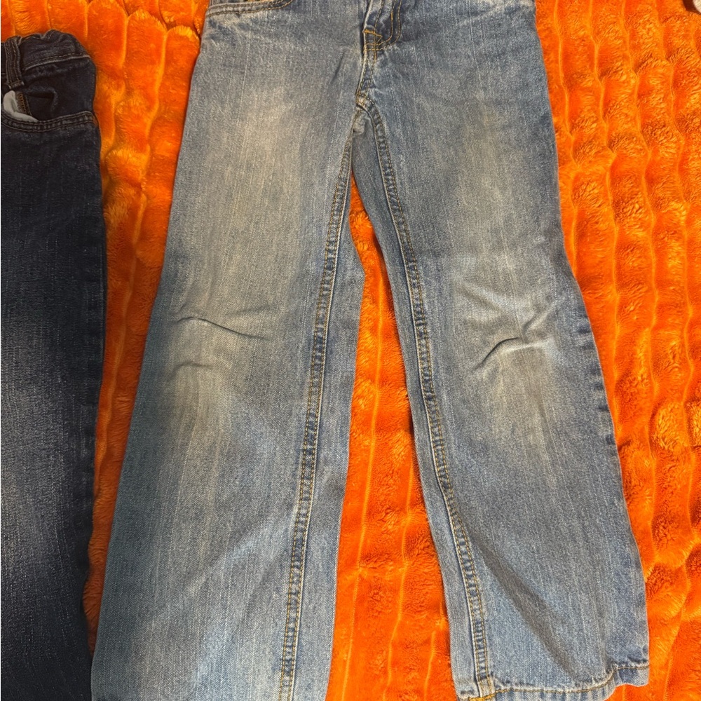 Cinch Blue Denim Jeans with Tan Stitching